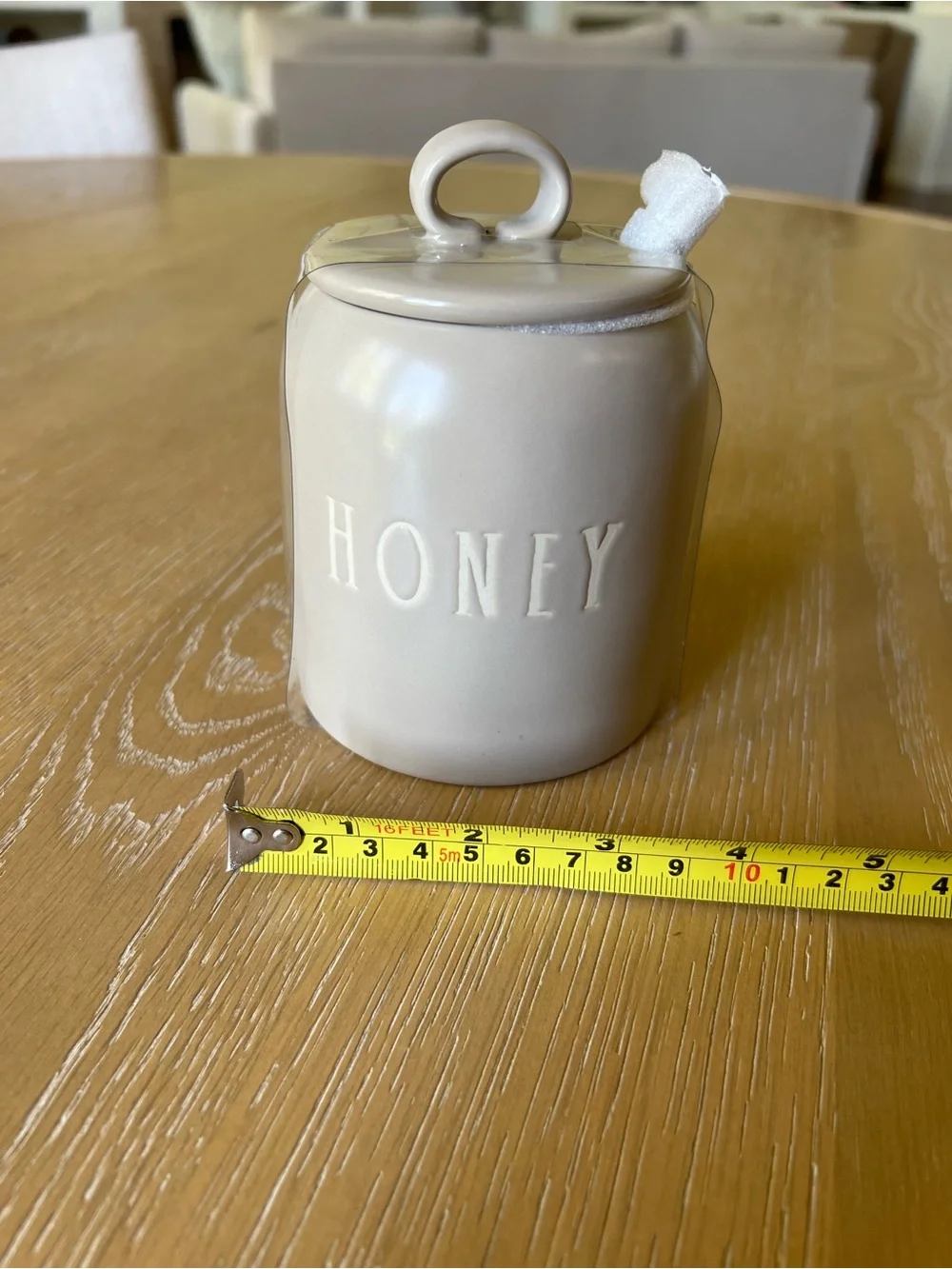 Target Ceramic Honey Jar with Lid in Cream
